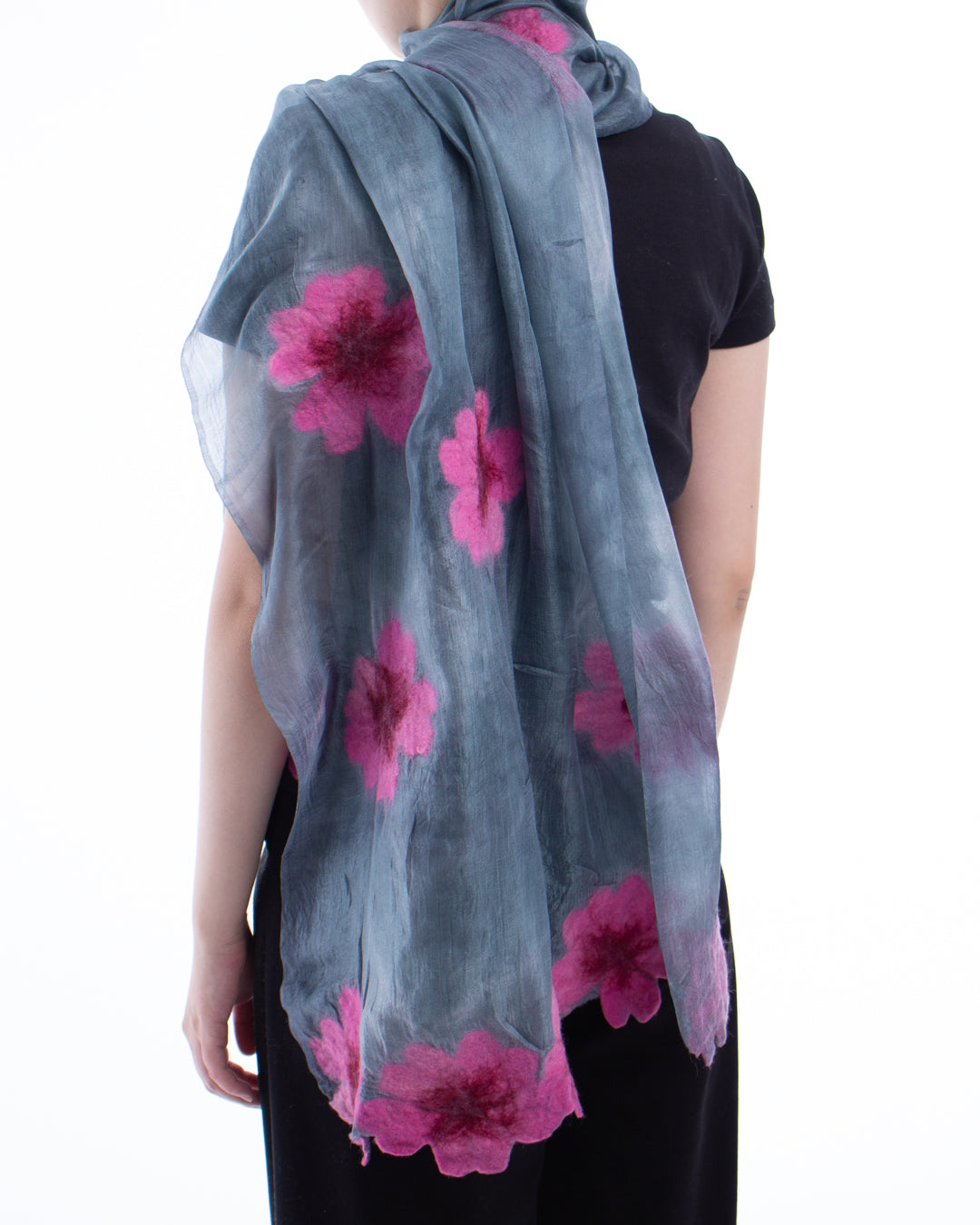 Felted silk with flowers