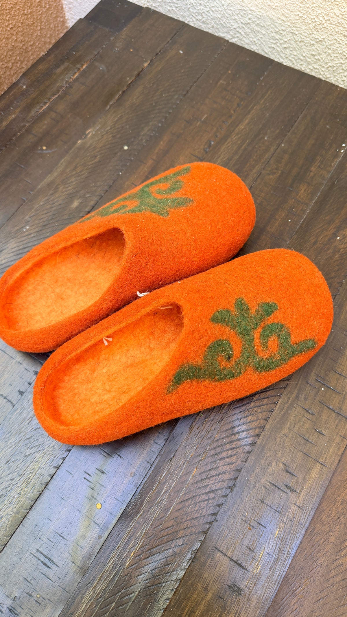 Felted wool slipper
