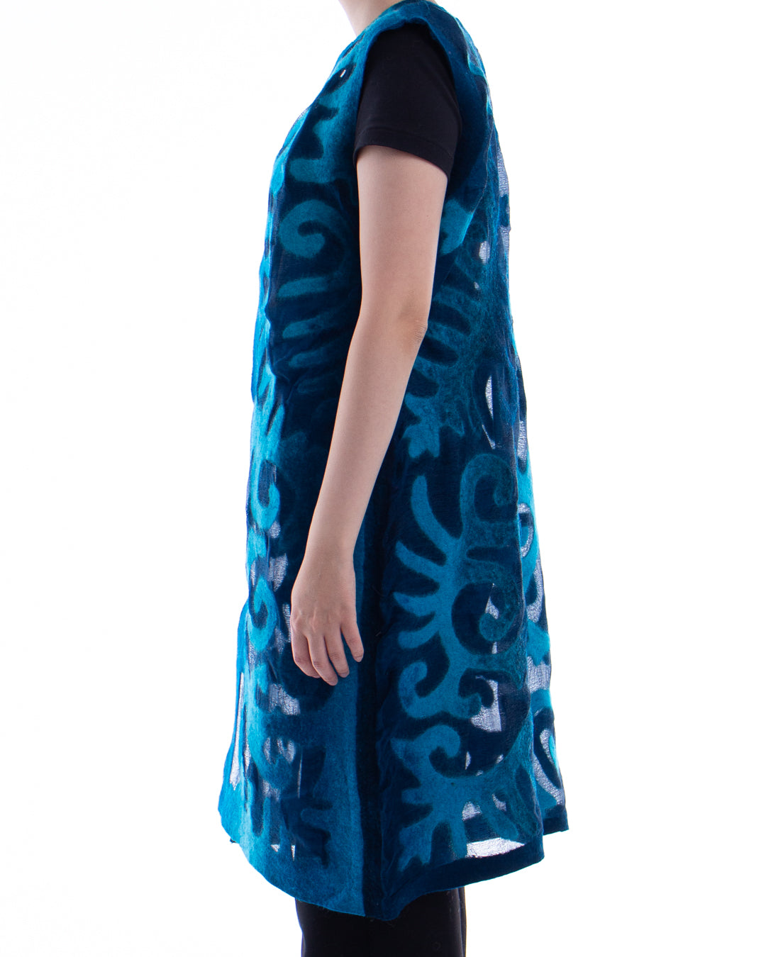 Midi felted vest (Blue)