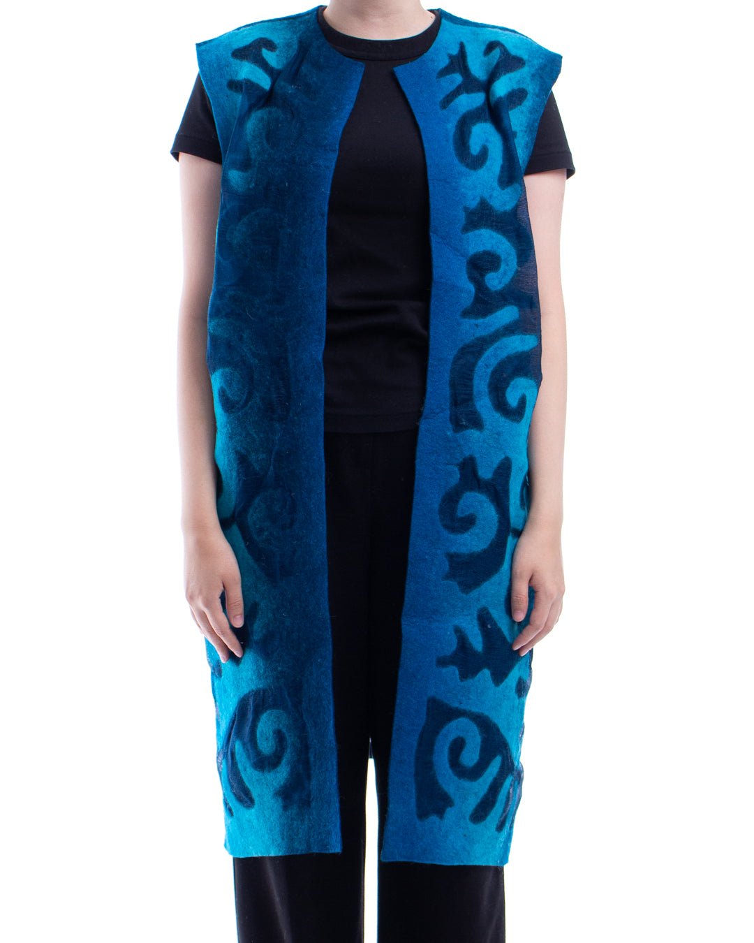 Midi felted vest (Blue)