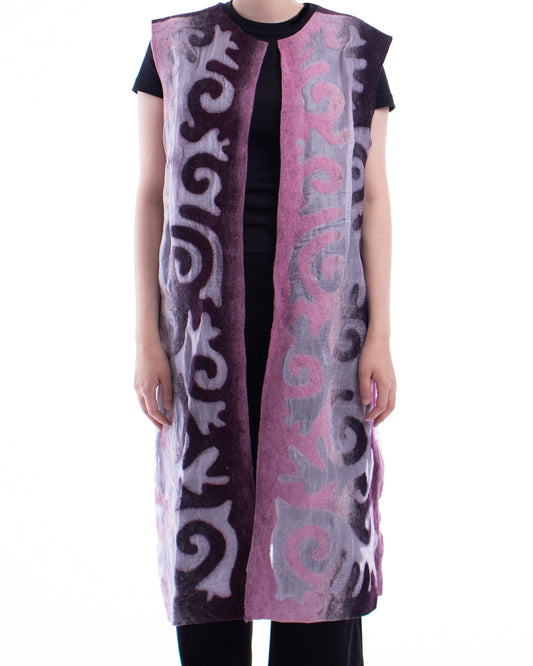 Midi felted vest (Purple&Pink)