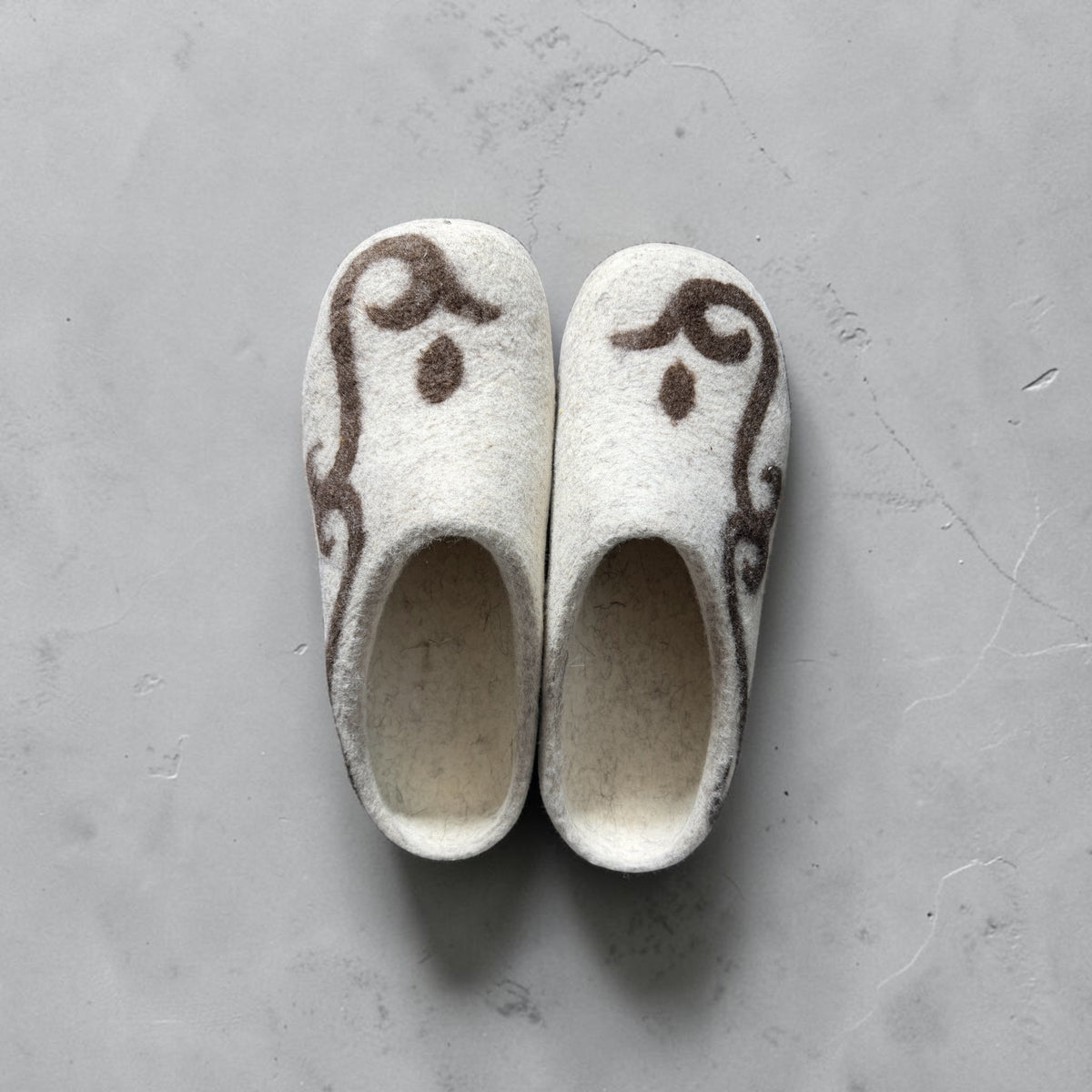 Felted wool slipper