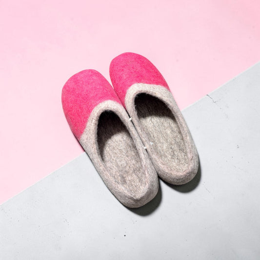 Felted wool slipper