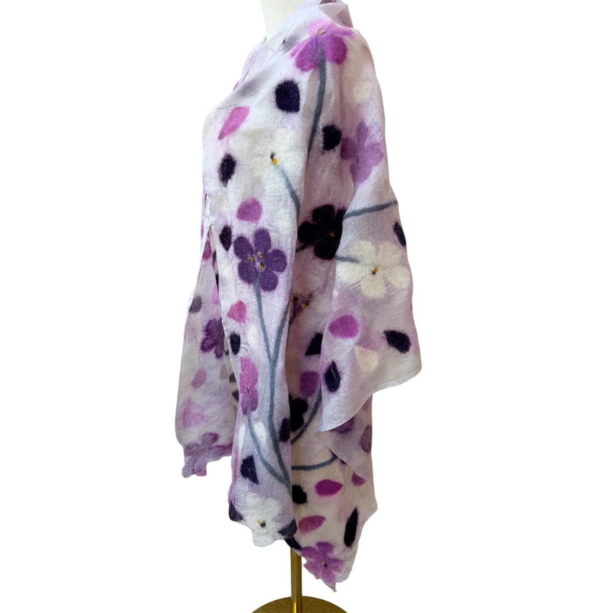 Light lavender Cherry Blossom Felted Scarf (Sakura)